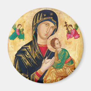 Byzantine Virgin Mary and Child Icon Christmas Magnet