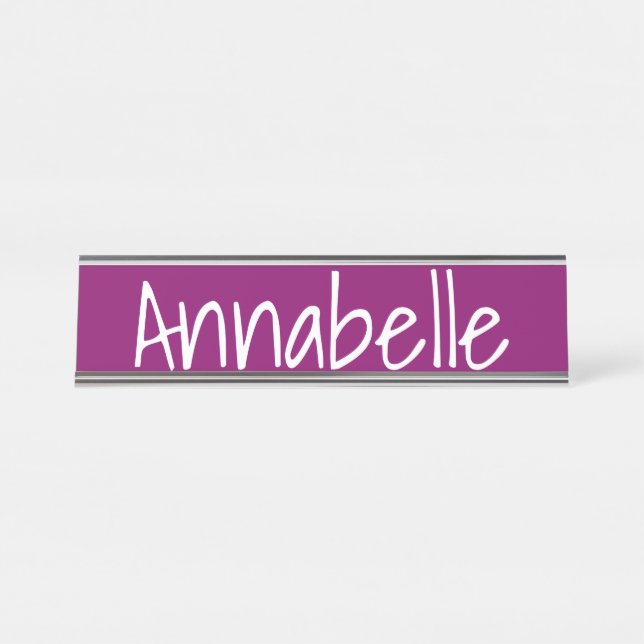 Byzantium Purple Desk Name Plate (Front)