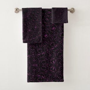 Byzantium Purple Mandala with Intricate Symmetry Bath Towel Set