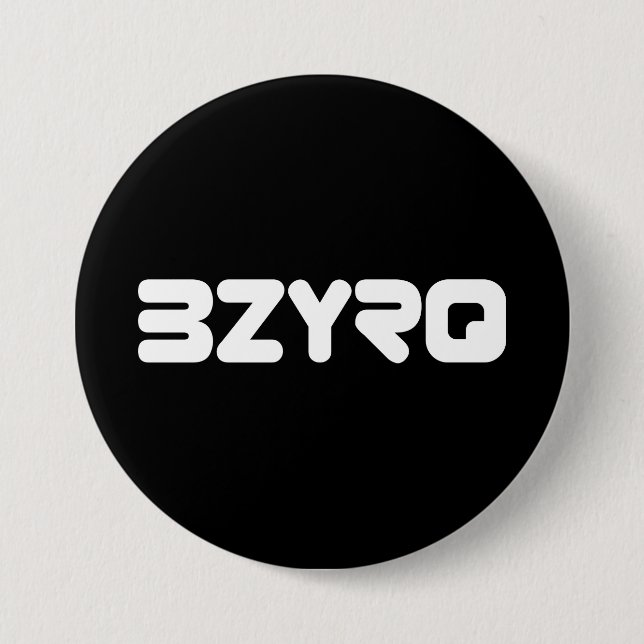 BZYRQ Logo (White on Black) 7.5 Cm Round Badge (Front)