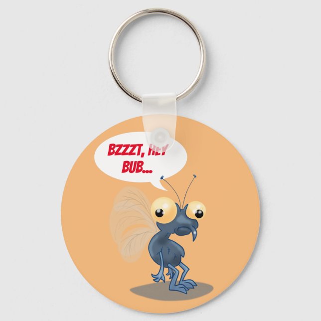 Bzzt, Hey Bub! Cartoon Fly Key Ring (Front)