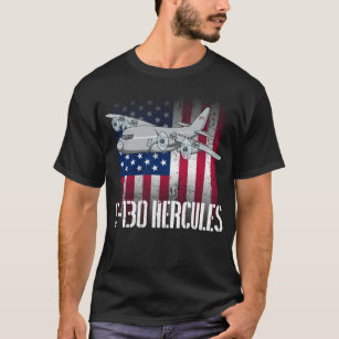 C130 Hercules American Flag Military C130 Hercules T-Shirt