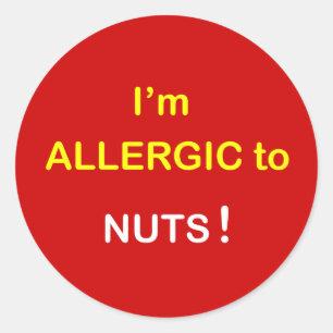 c2 - I'm Allergic - NUTS. Classic Round Sticker