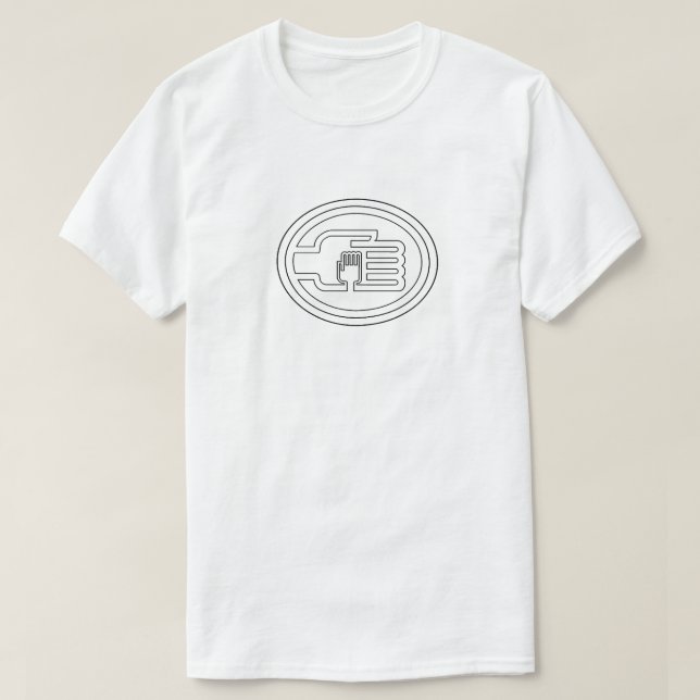 C2B: T-Shirt WHT Logo-outline Blk (Design Front)