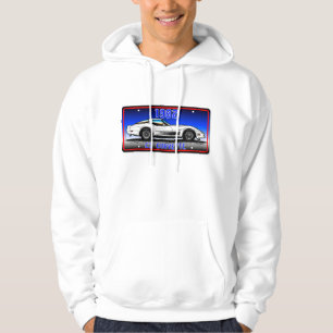 C3 1982 Corvette License Plate Art-Blue Background Hoodie