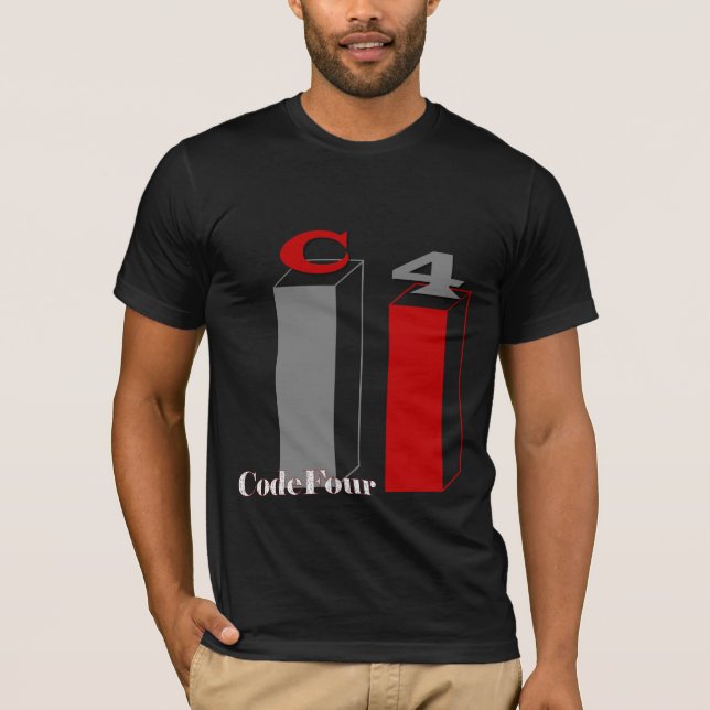 C4 Boxes, CodeFour Numbers Red T-Shirt (Front)