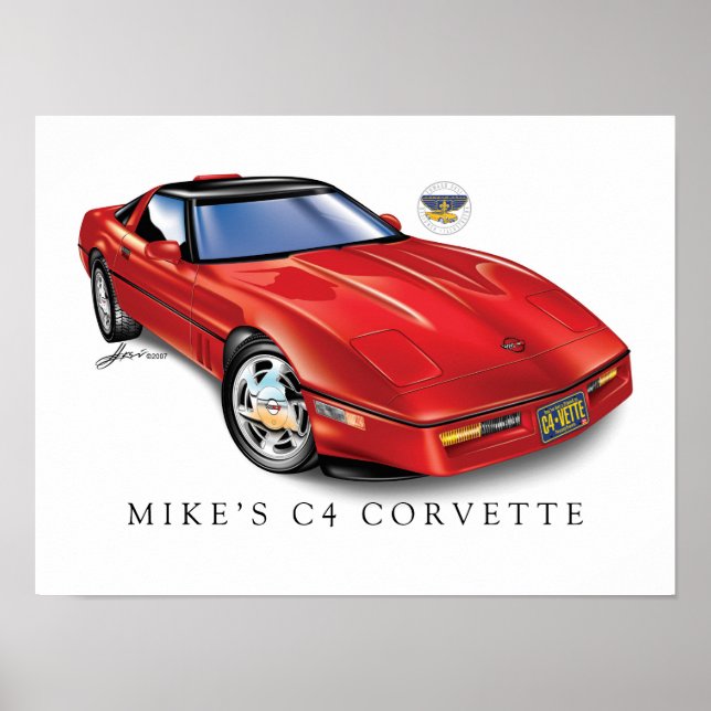 C4 Corvette Print, Value Poster Paper (Matte) (Front)