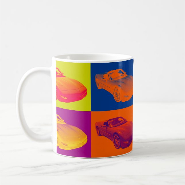 C5 Corvette convertible Muscle Car Pop Art Coffee Mug (Left)
