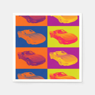C5 Corvette convertible Muscle Car Pop Art Napkin
