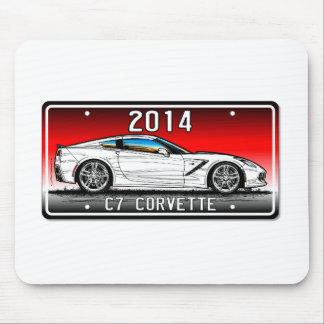 C7 2014 Corvette Coupe by K. Scott Teeters Red Mouse Mat