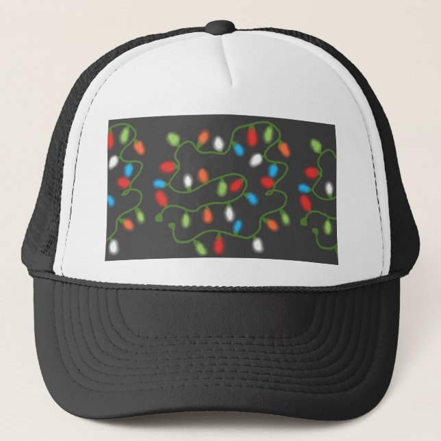 C7 Christmas Lights Trucker Hat (Multi & Grey) (Front)