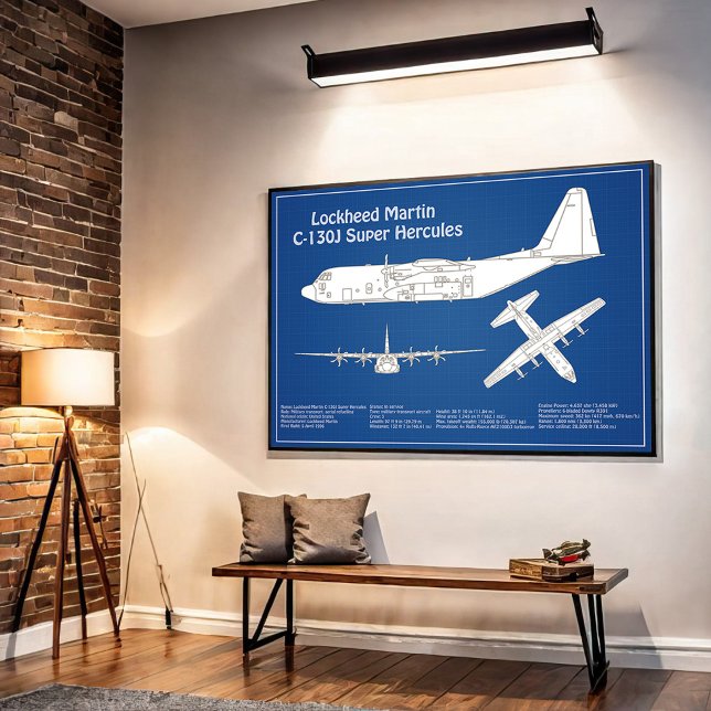C-130 Hercules - Aeroplane Blueprint Plans ABD Poster (Creator Uploaded)
