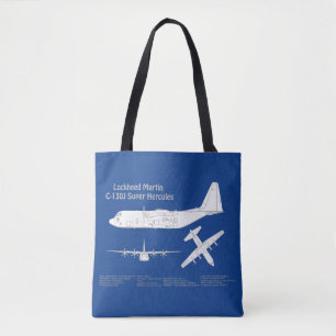 C-130 Hercules - Aeroplane Blueprint Plans ABD Tote Bag