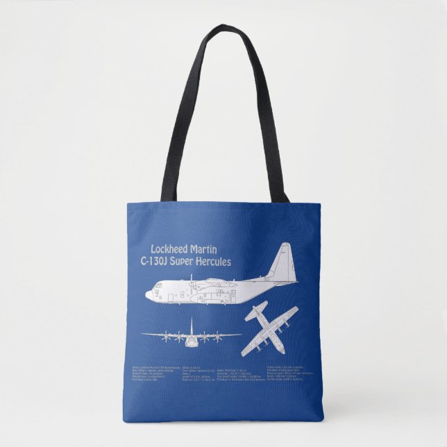 C-130 Hercules - Aeroplane Blueprint Plans ABD Tote Bag (Front)