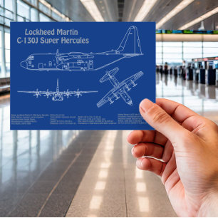 C-130 Hercules - Aeroplane Blueprint Plans AD Postcard