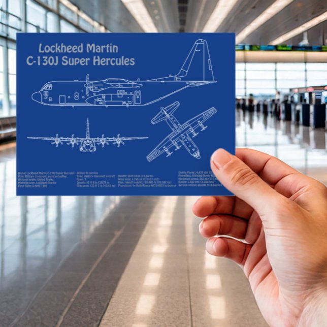 C-130 Hercules - Aeroplane Blueprint Plans AD Postcard (Creator Uploaded)