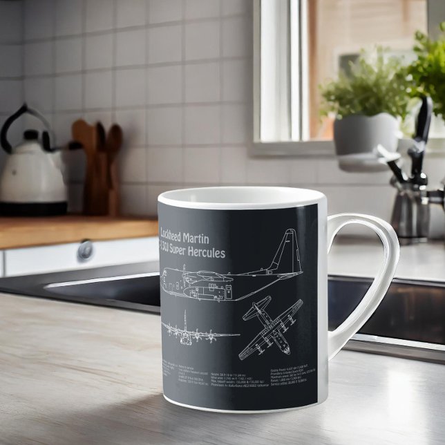 C-130 Hercules - Aeroplane Blueprint Plans PD Coffee Mug (Creator Uploaded)