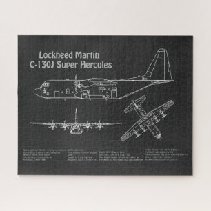 C-130 Hercules - Aeroplane Blueprint Plans PD Jigsaw Puzzle