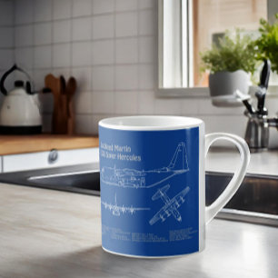 C-130 Hercules - Airplane Blueprint Plans AD Coffee Mug