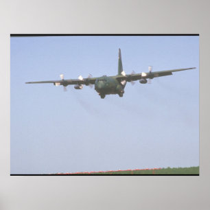 C-130 Hercules approach_Military Aircraft Poster