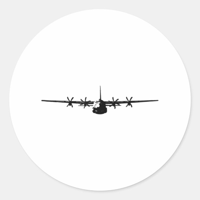 C-130 Hercules Military Aircraft Classic Round Sticker (Front)