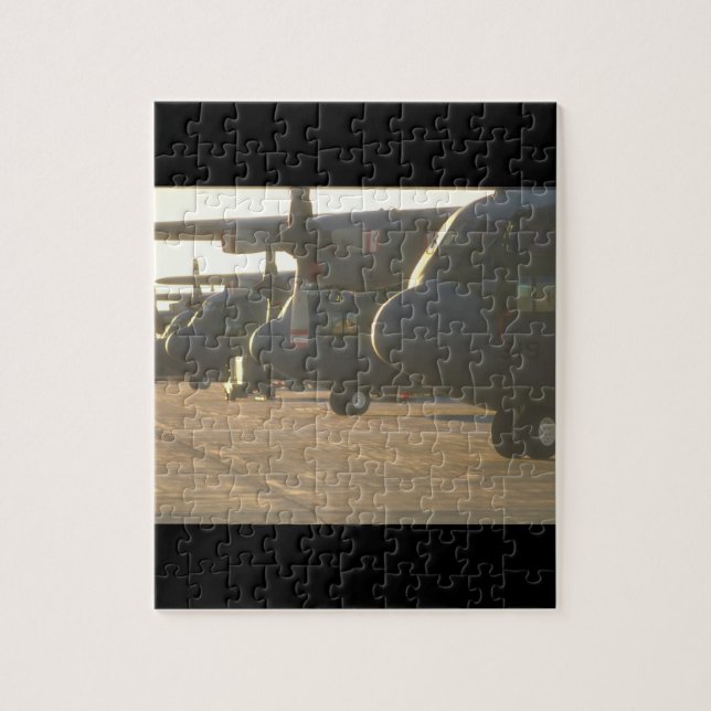 C-130 Hercules on ramp_Military Aircraft Jigsaw Puzzle (Vertical)