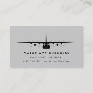 C-130 Hercules Pilot Grey Business Card