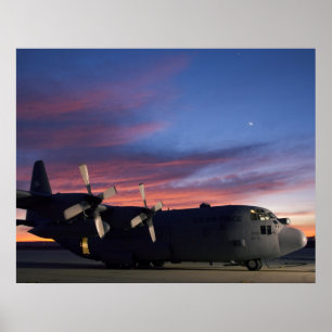C-130 Hercules Sunset Poster