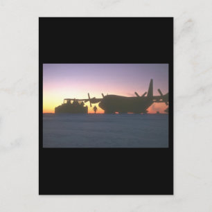 C-130 Hercules transport being_Military Aircraft Postcard