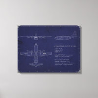 C-130H Blueprint on Canvas