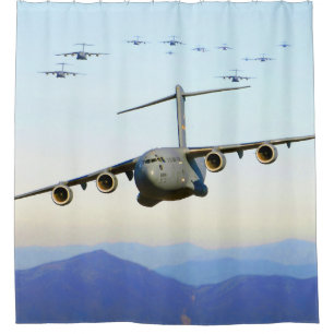 C-17 Globemaster III Military Aircraft Shower Curtain