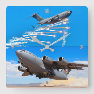 C-17 GLOBEMASTER III SQUARE WALL CLOCK
