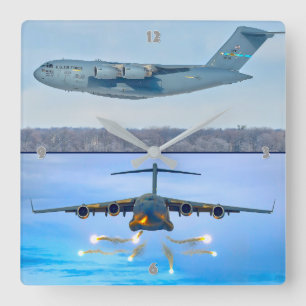 C-17 GLOBEMASTER III SQUARE WALL CLOCK