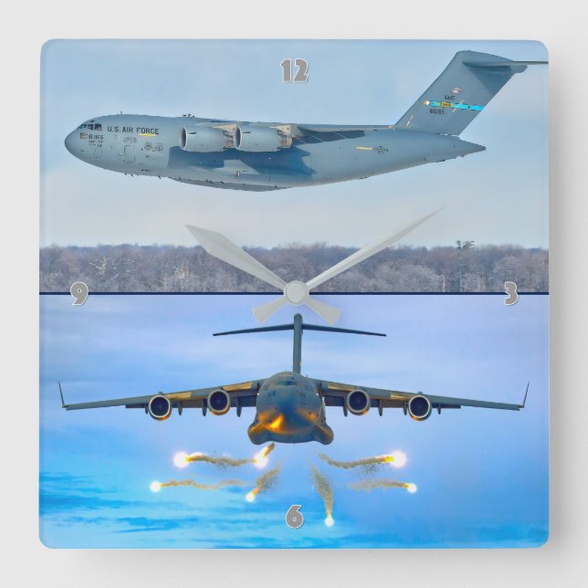 C-17 GLOBEMASTER III SQUARE WALL CLOCK (Front)