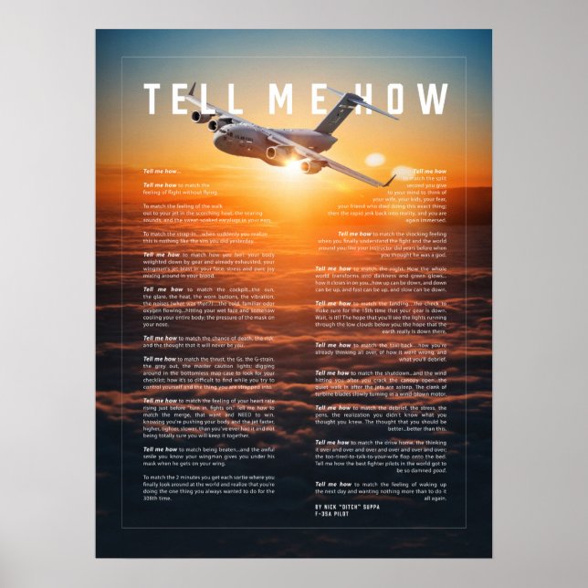 C-17 with Tell Me How ode to flight Poster (Front)