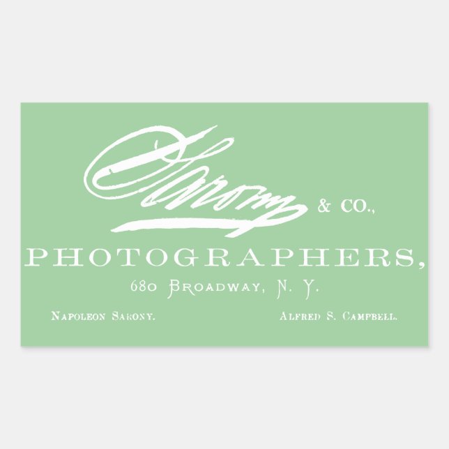 C. 1870 Napoleon Sarony, American Photographer Rectangular Sticker (Front)