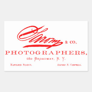 C. 1870 Napoleon Sarony, American Photographer Rectangular Sticker