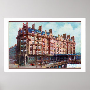 c 1900 Watercolour St. Enoch Hotel Glasgow Poster