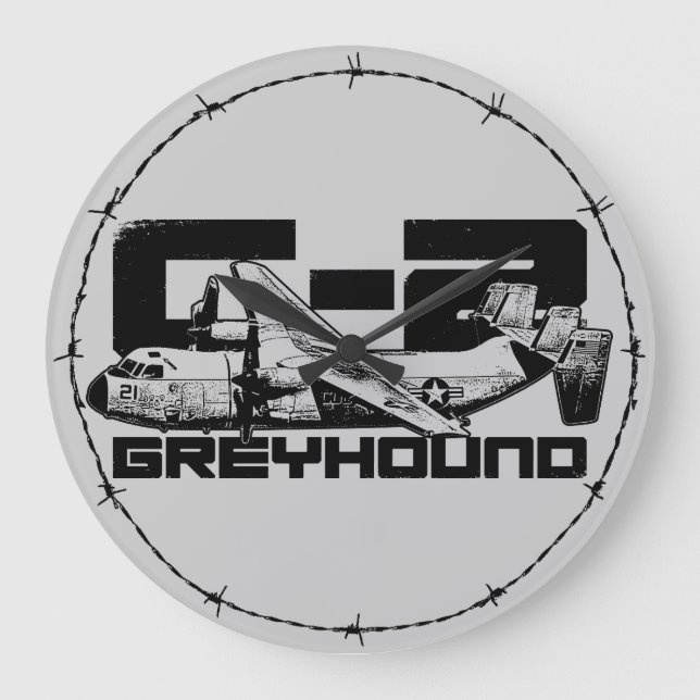 C-2 Greyhound Round (Large) Wall Clock (Front)