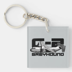 C-2 Greyhound Square (double-sided) Keychain