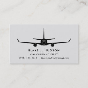 C-40 737 Silhouette Pilot Business Card