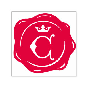 C - Antique Wax Seal Gothic Crown Initial Letter Self-inking Stamp