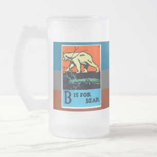 C.B. Falls - B is for Bear Frosted Glass Beer Mug