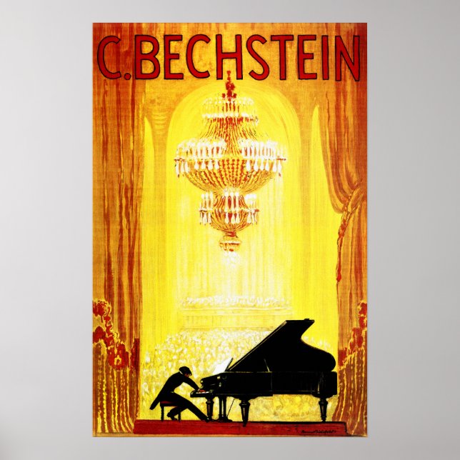 C BECHSTEIN 1920 German PIANO Manufacturer Vintage Poster (Front)