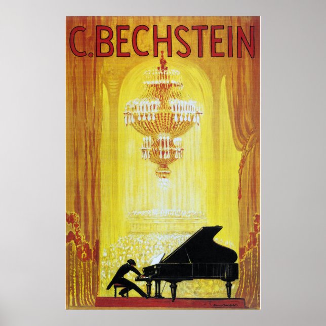 C. Bechstein Vintage Piano Advertisement Poster (Front)