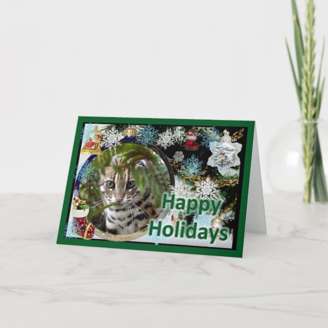 c-bengal-cat-107-f holiday card (Front)