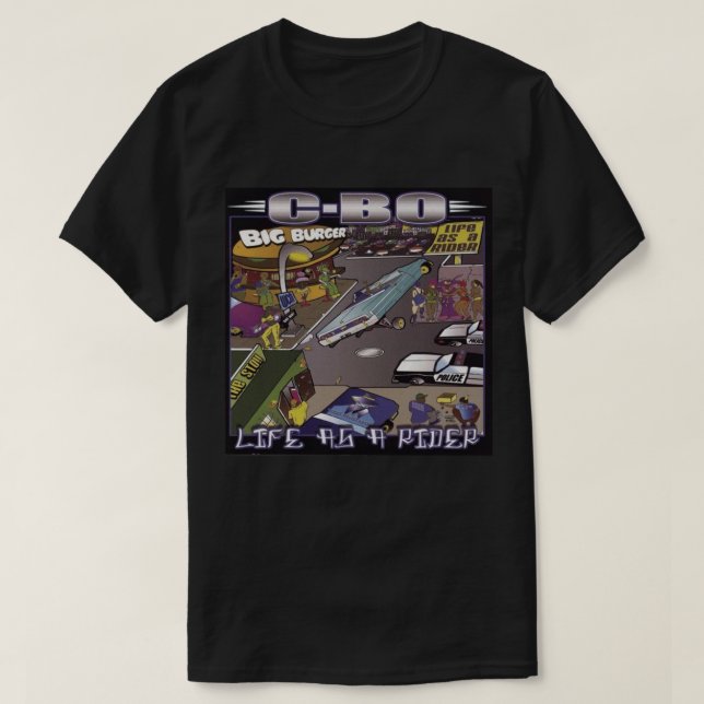 C-Bo - Life As A Rider Black T-Shirt (Design Front)