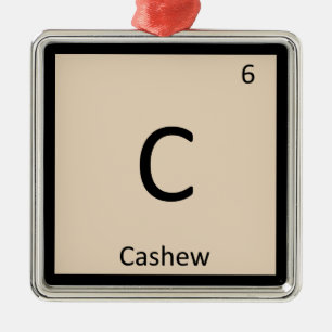 C - Cashew Nut Chemistry Periodic Table Symbol Metal Tree Decoration