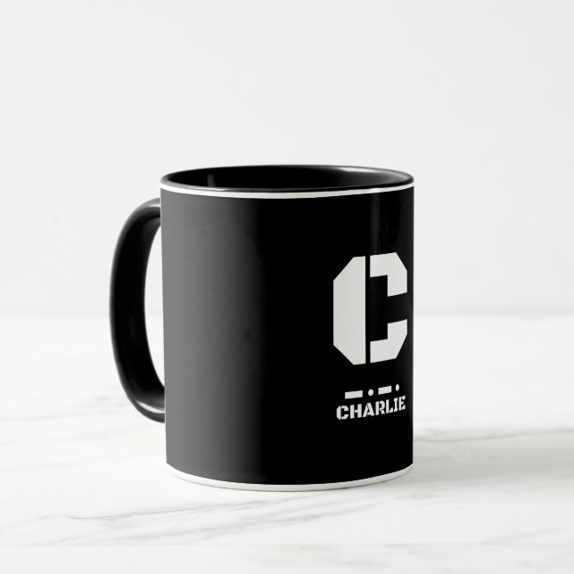 C (Charlie) NATO Phonetic Alphabet & Morse Code  Mug (Front Left)