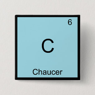 C - Chaucer Funny Chemistry Element Symbol T-Shirt 15 Cm Square Badge